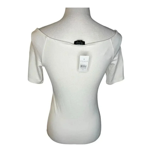 NEW Ann Taylor Factory Women’s XS White Short Sleeved Scoop Neck Top NWT‎ - Picture 3 of 6